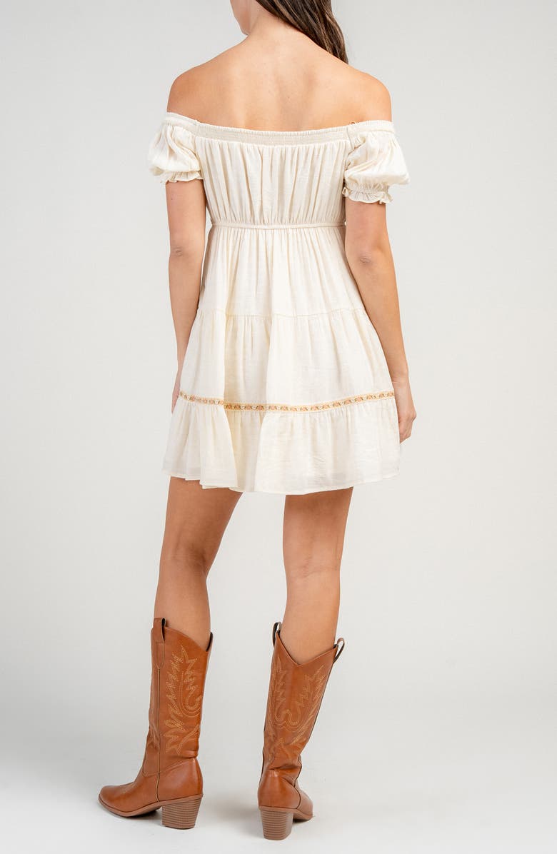 Beivy Off the Shoulder Babydoll Dress, Alternate, color, Ivory