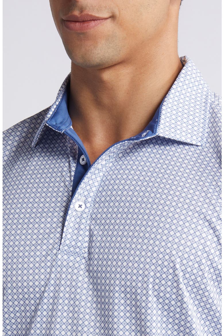 Tanner Geo Print Performance Golf Polo, Alternate, color, NAVY