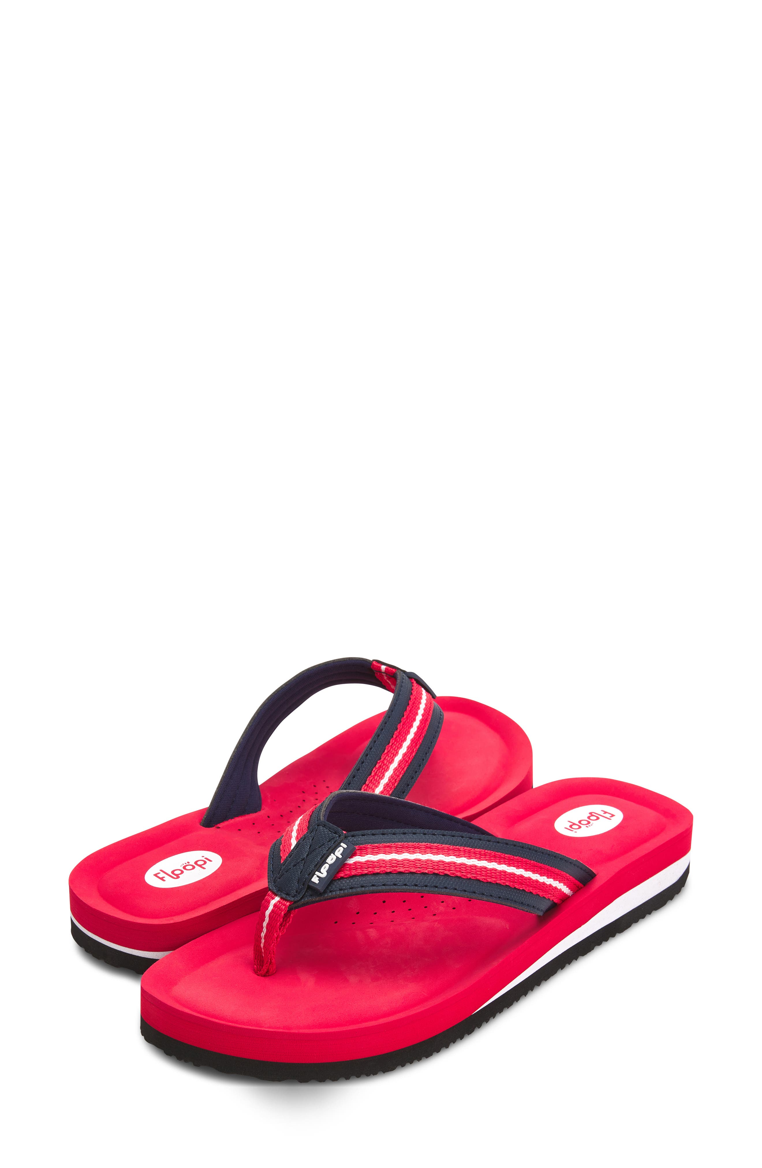 Molded Cushioned Flip Flop, Alternate, color, RED