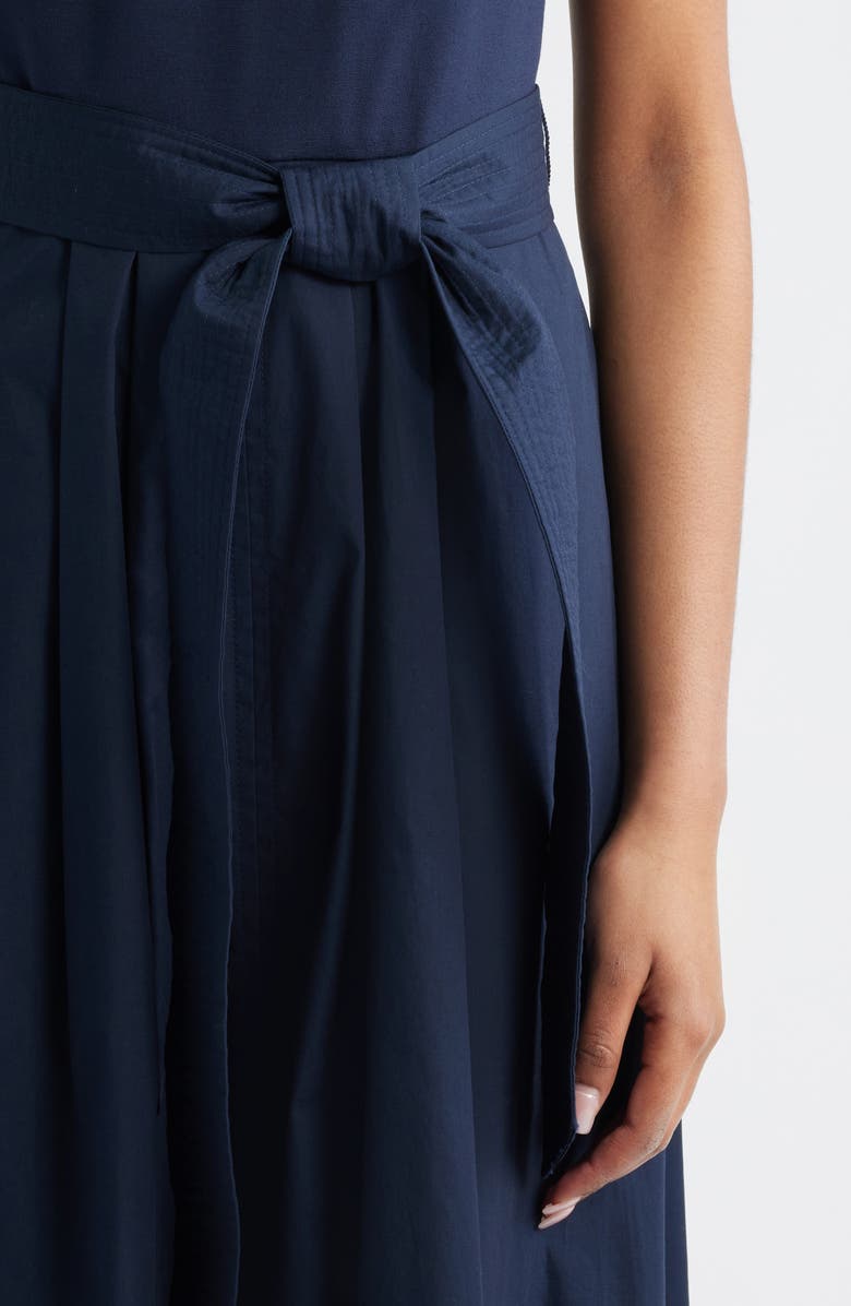 Eliza J Bow Detail Midi Dress, Alternate, color, Navy