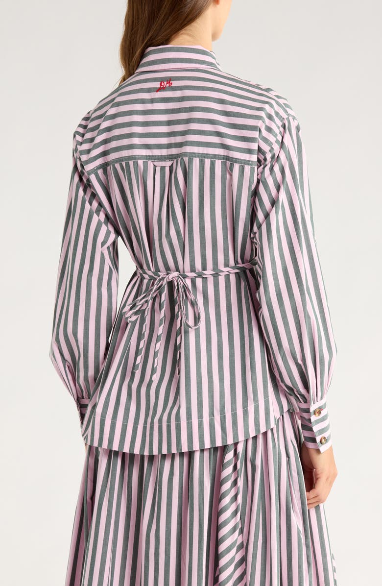 Damson Madder Lux Asymmetric Organic Cotton Shirt, Alternate, color, Pink Multi