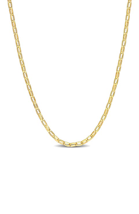 Rectangular Rolo Chain Necklace