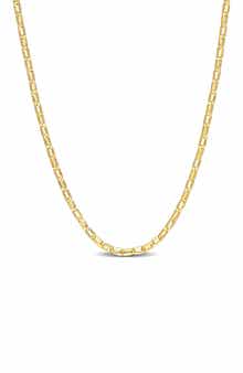 Rectangular Rolo Chain Necklace