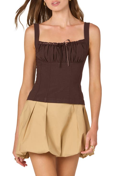 Lace Trim Milkmaid Top