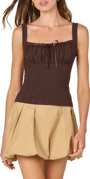 ASTR the Label Lace Trim Milkmaid Top