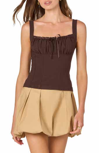 ASTR the Label Lace Trim Milkmaid Top