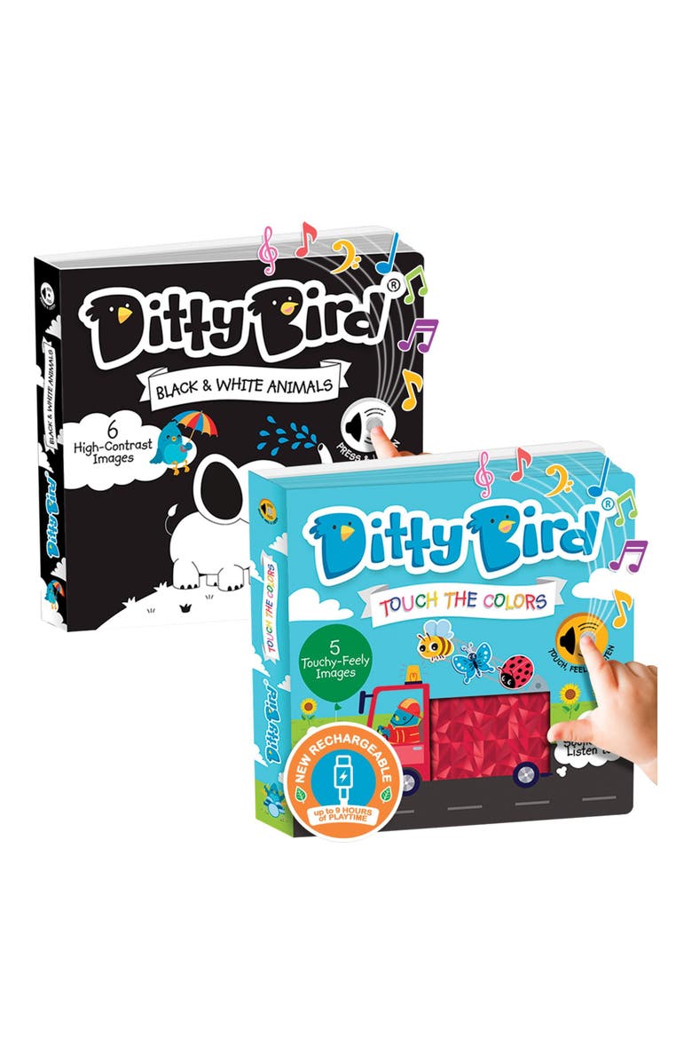 Ditty Bird Black & White and Touch Colors Sound Books - Set of 2, Main, color, Multicolor