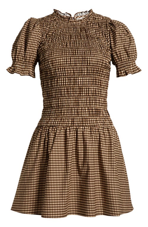 Shop Reformation Leannah Smocked Stretch Organic Cotton Minidress