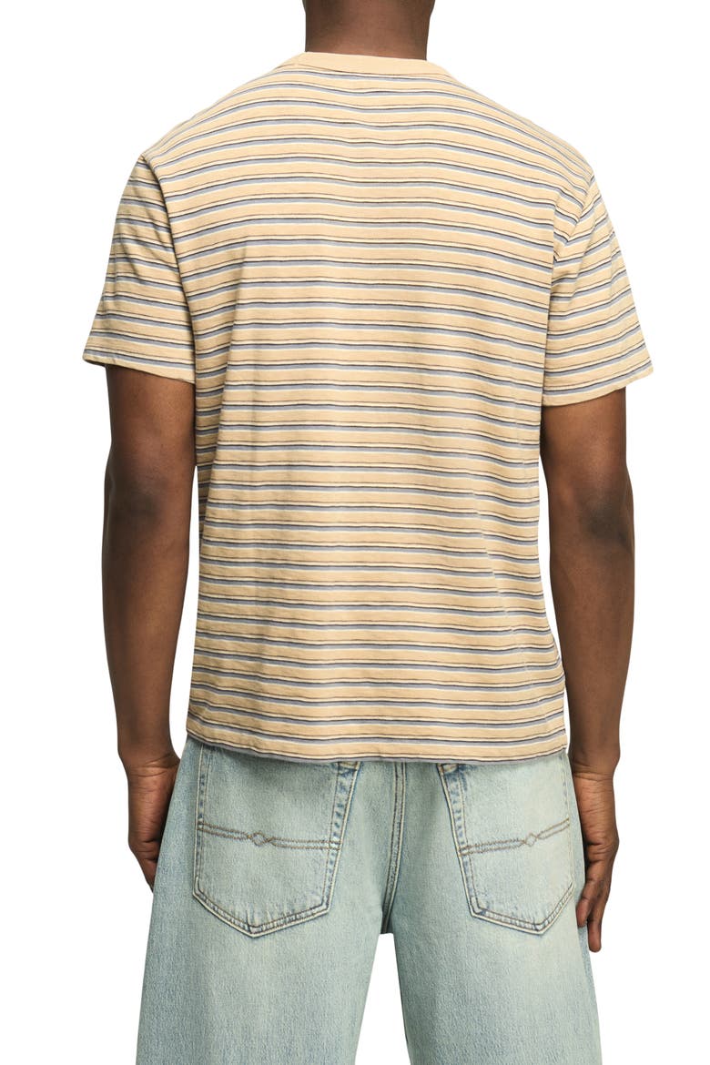Weekend Relaxed Stripe Cotton T-Shirt, Alternate, color, KHAKI MULTI