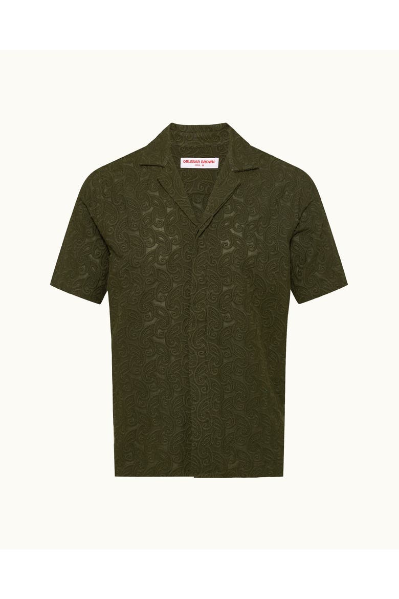 Maitan Broderie Relaxed-Fit Shirt, Alternate, color, Bayleaf Green