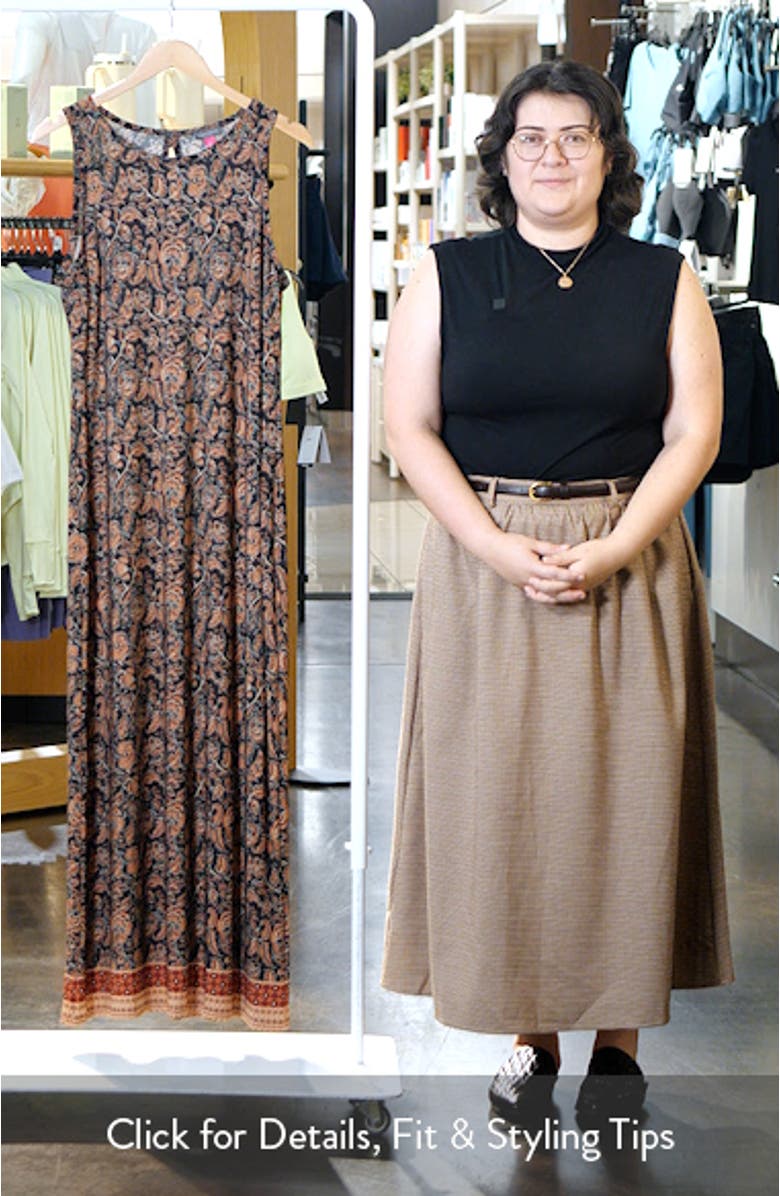 Printed Sleeveless Jersey Maxi Dress, sales video thumbnail