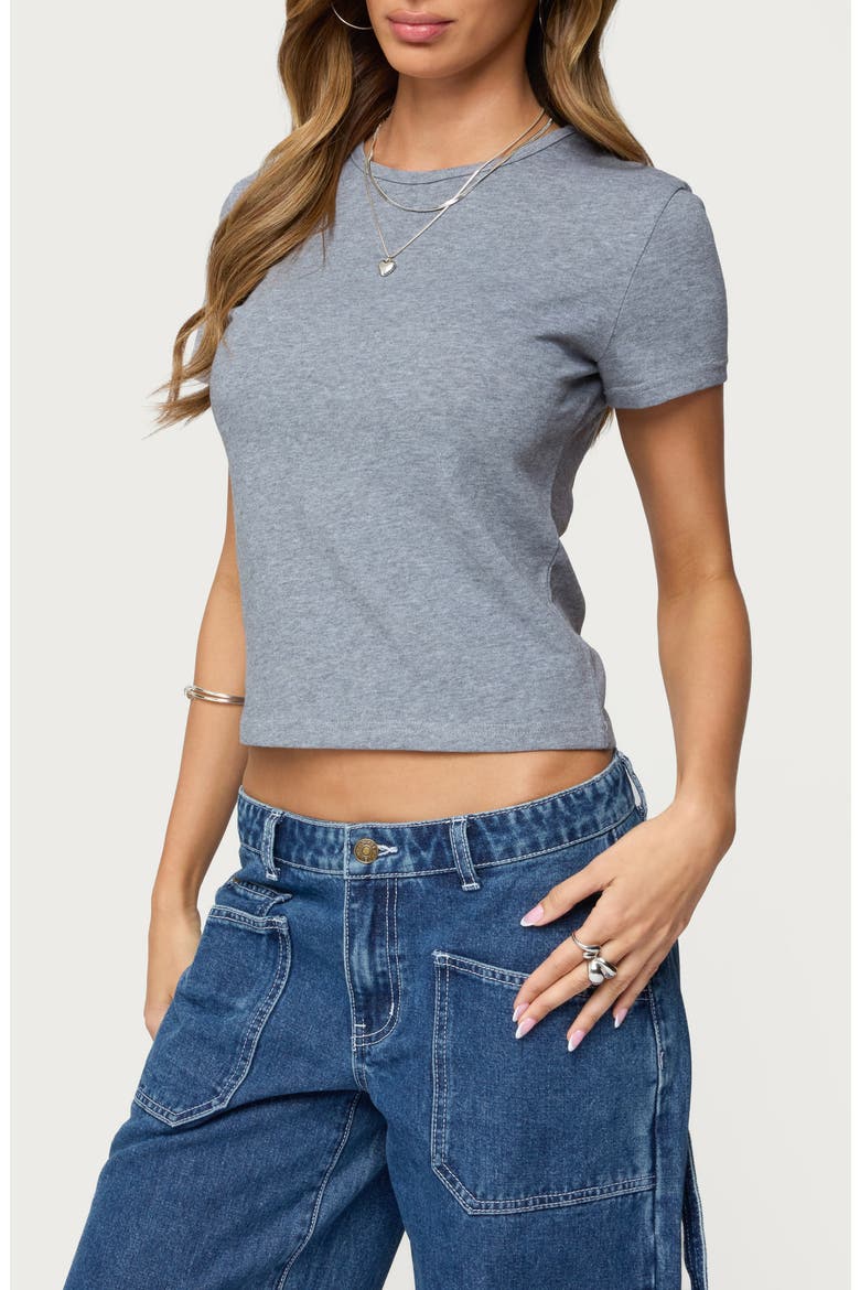 Nikkey Semisheer Crop T-Shirt, Alternate, color, GRAY-MELANGE