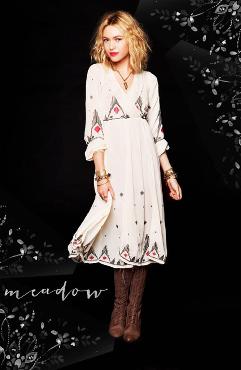 Free People 'Splendor' Embroidered Peasant Dress, Alternate, color,