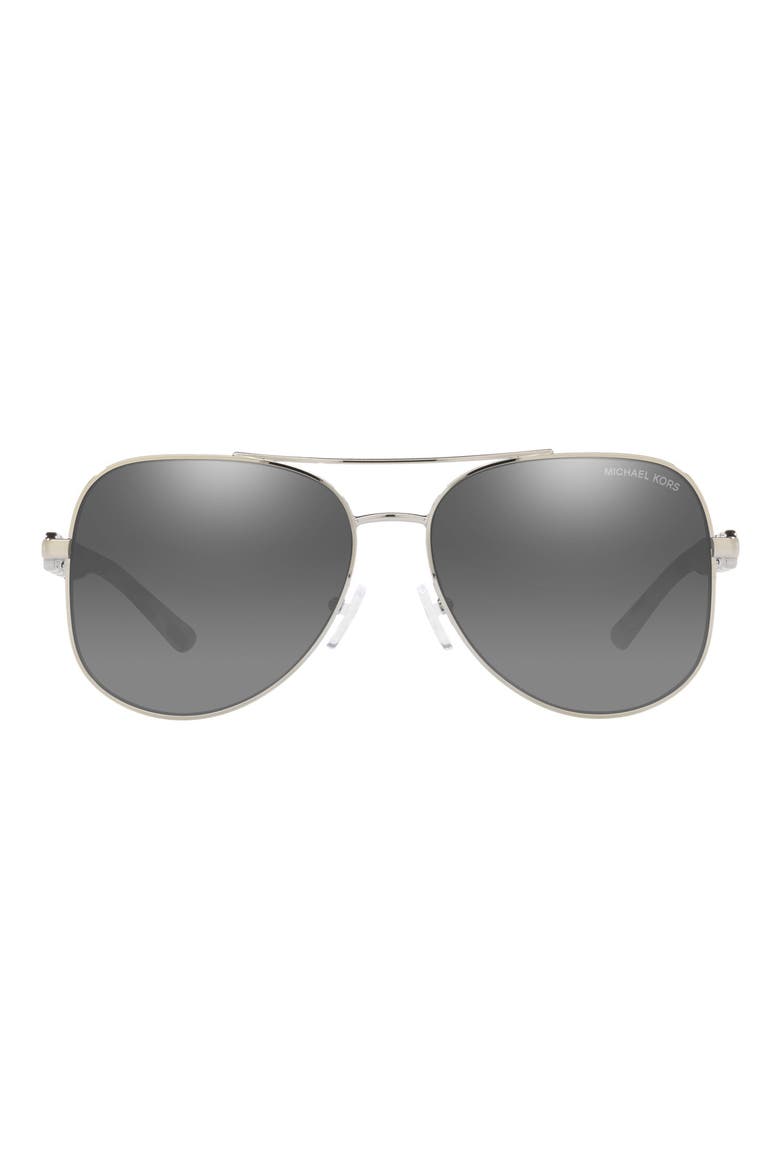 Chianti 58mm Aviator Sunglasses, Main, color, SILVER