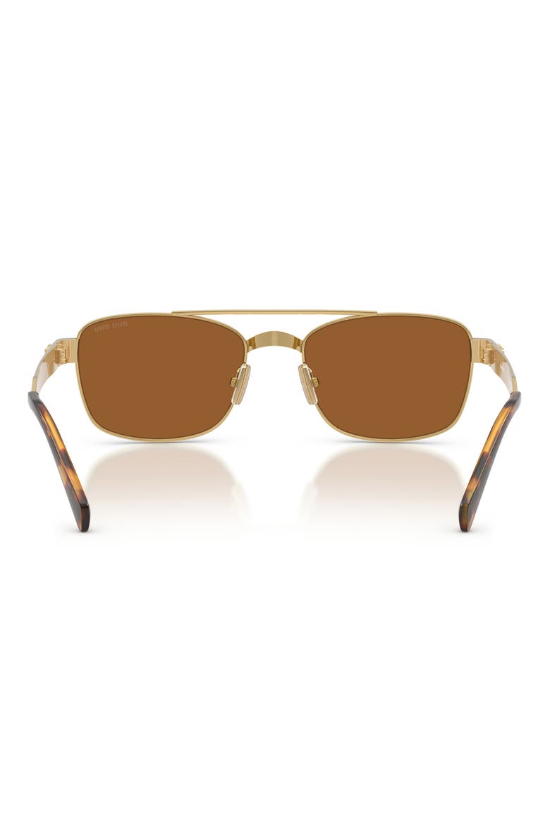 56mm Rectangle Sunglasses, Alternate, color, GOLD / DARK BRONZE