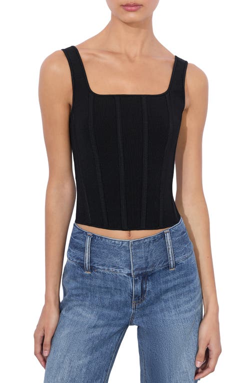 Shop Alice And Olivia Alice + Olivia Sariah Rib Corset Tank In Black