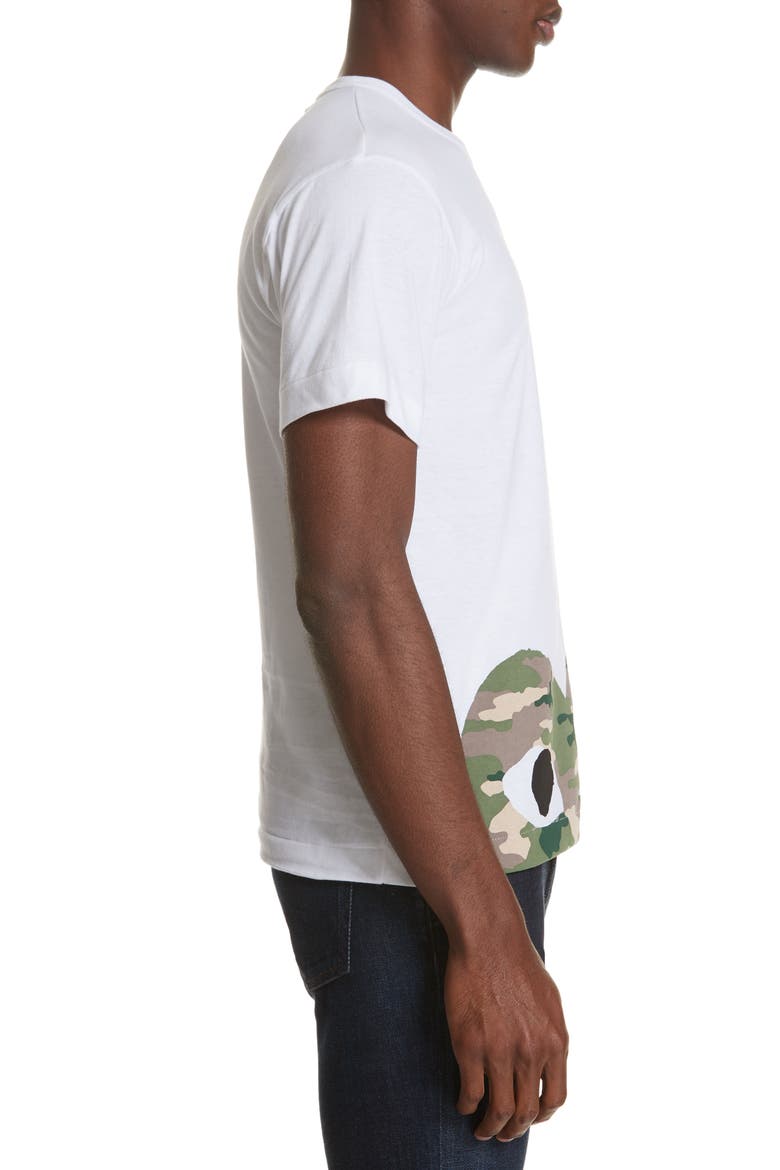 Camo Peek Heart Graphic Tee, Alternate, color, WHITE