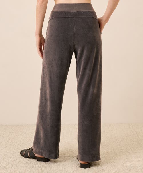 Pact Organic Cotton Pure Velour Wide Leg Pant In Gray