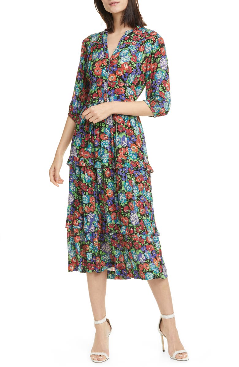 ba&sh Panda Metallic Stripe Dress, Main, color,