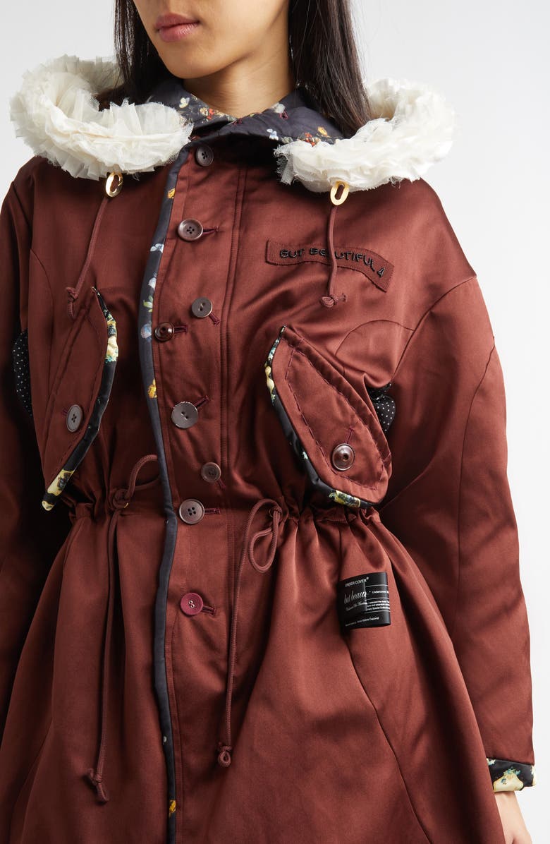 Undercover Mixed Media Silk Parka, Alternate, color, 