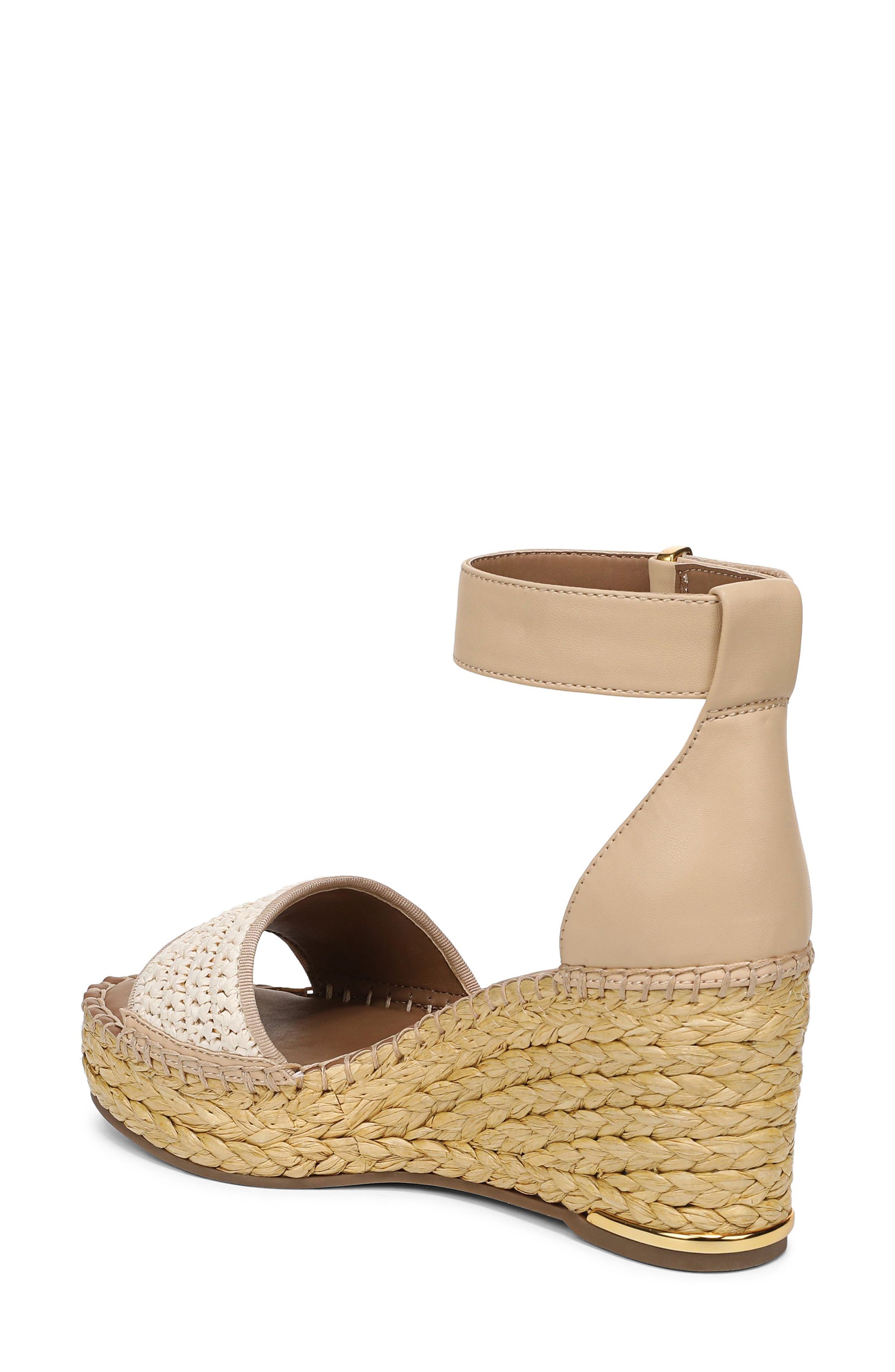 Franco Sarto Clemens Ankle Strap Wedge Sandal, Alternate, color, Light Natural