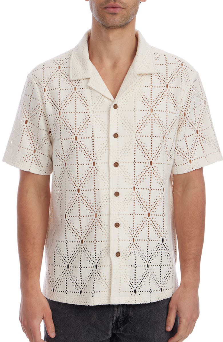 PX Openwork Camp Shirt, Main, color, Cream