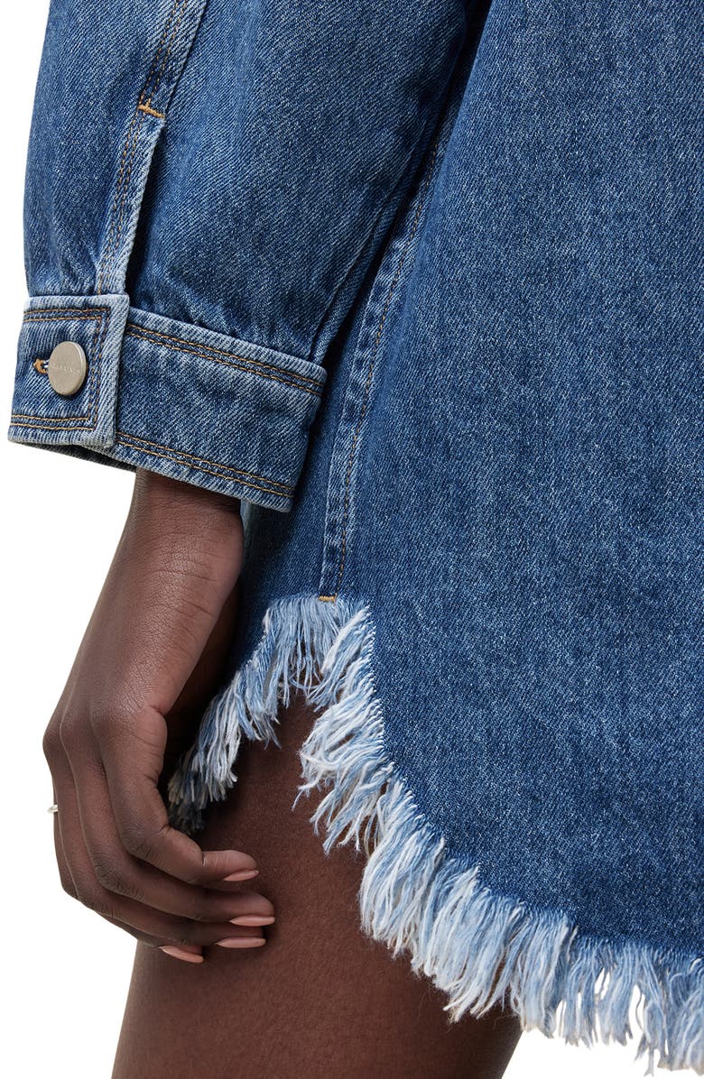 AllSaints Faye Convertible Long Sleeve Denim Dress, Alternate, color, 