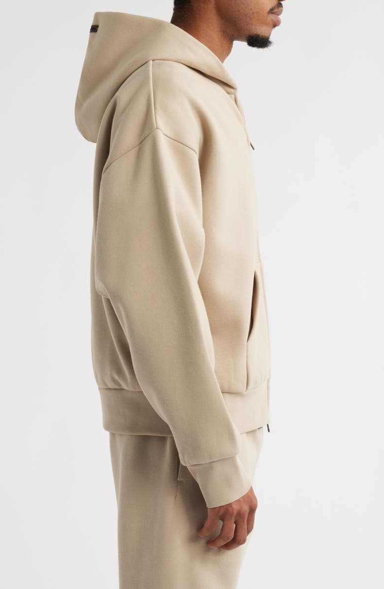 Fear of God Essentials Classic Fit Fleece Zip-Up Hoodie, Alternate, color, Timber