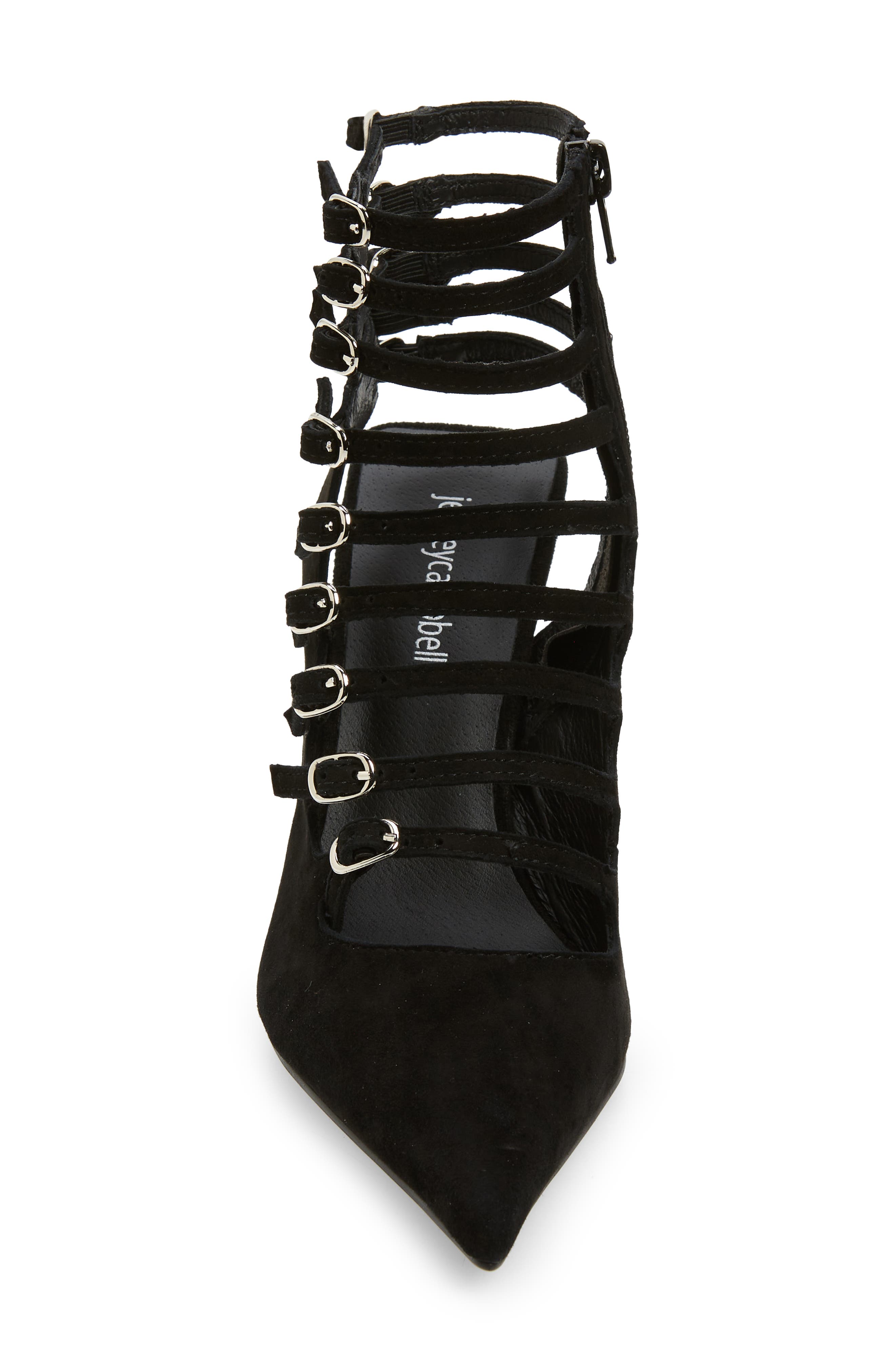 Jeffrey Campbell Cage Buckle Strap Pointed Toe Bootie, Alternate, color, 