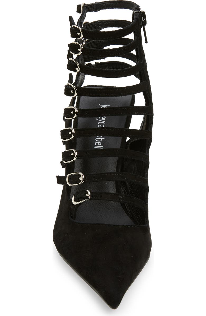 Jeffrey Campbell Cage Buckle Strap Pointed Toe Bootie, Alternate, color,