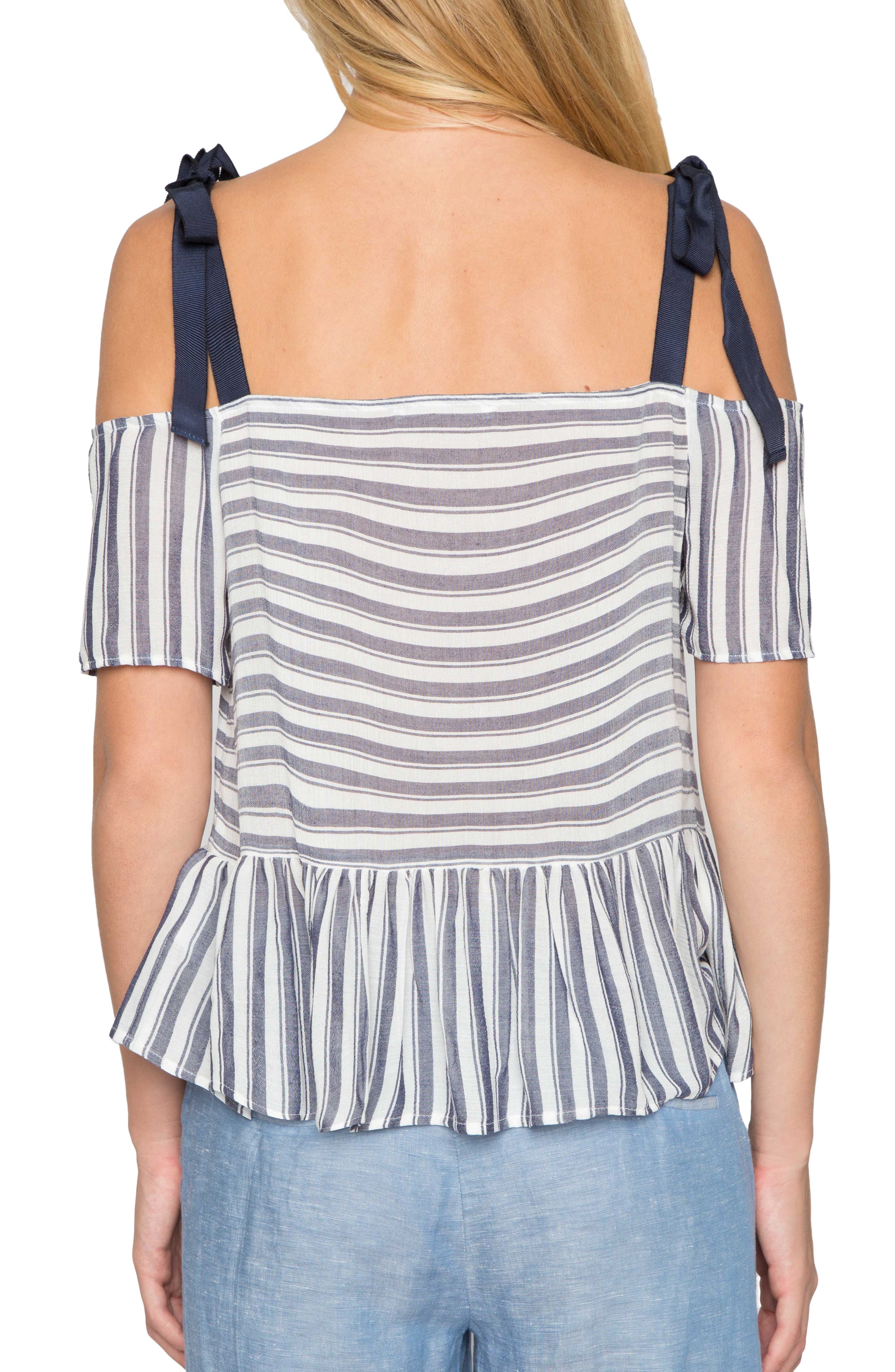 Willow & Clay Stripe Peplum Top (Women) | Nordstromrack
