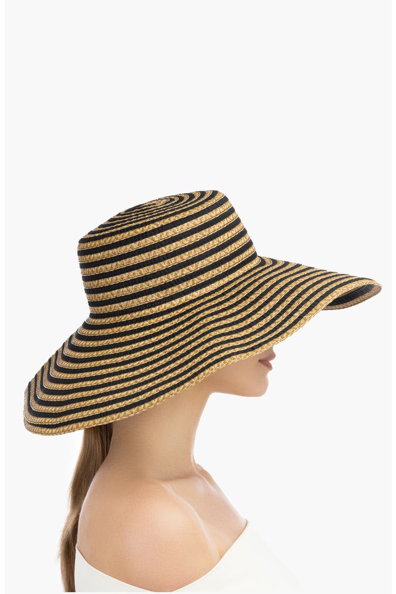 Margot Packable Straw Hat, Alternate, color, BLACK MIX