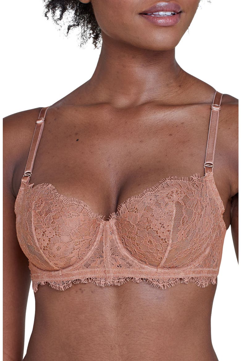 Entice Lace Balconette Underwire Bra, Main, color, Gleam/Terracotta
