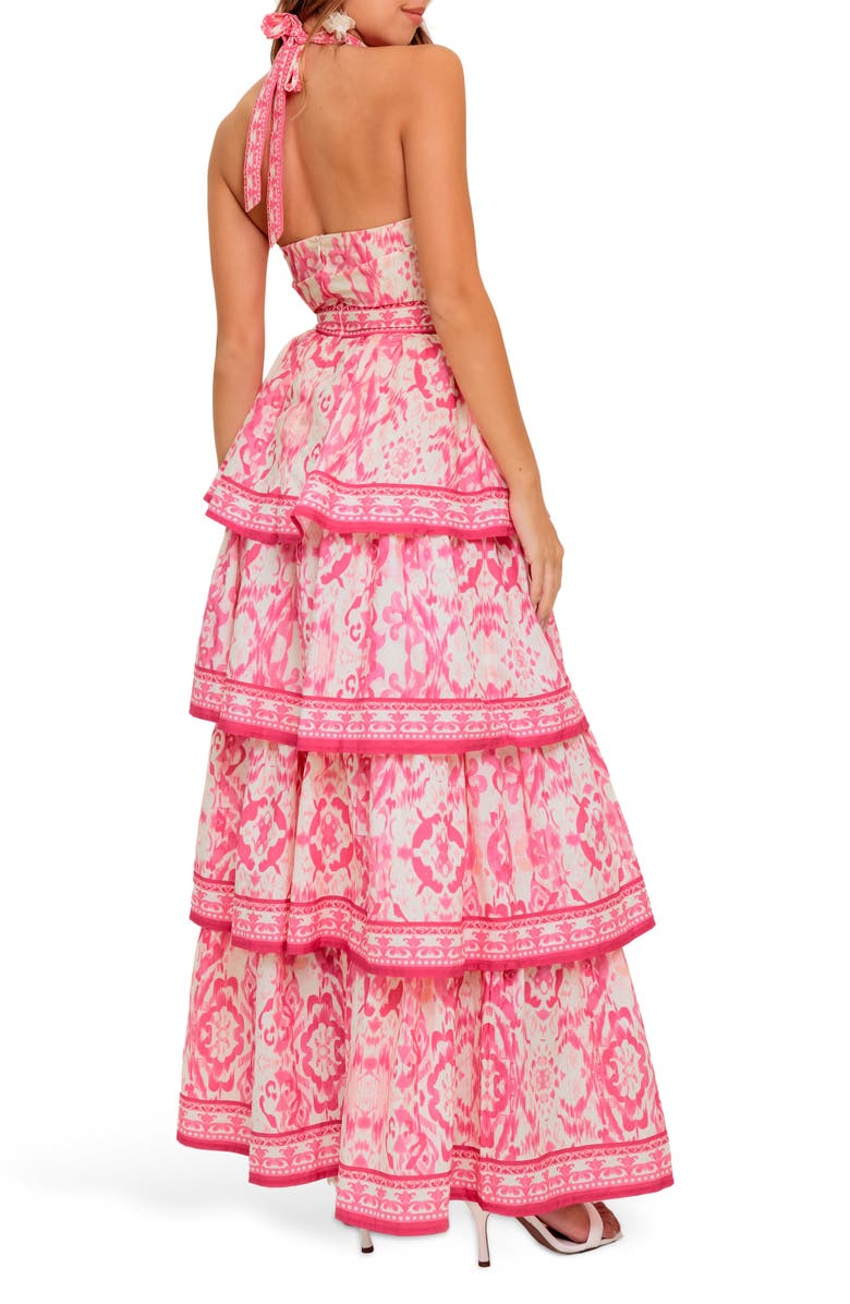 Ikat Tiered Halter Maxi Dress