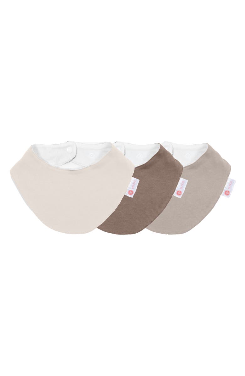 embé Baby Cotton Bandana Bib Bundle, 3-Pack, Main, color, Chai-Cocoa-Cream