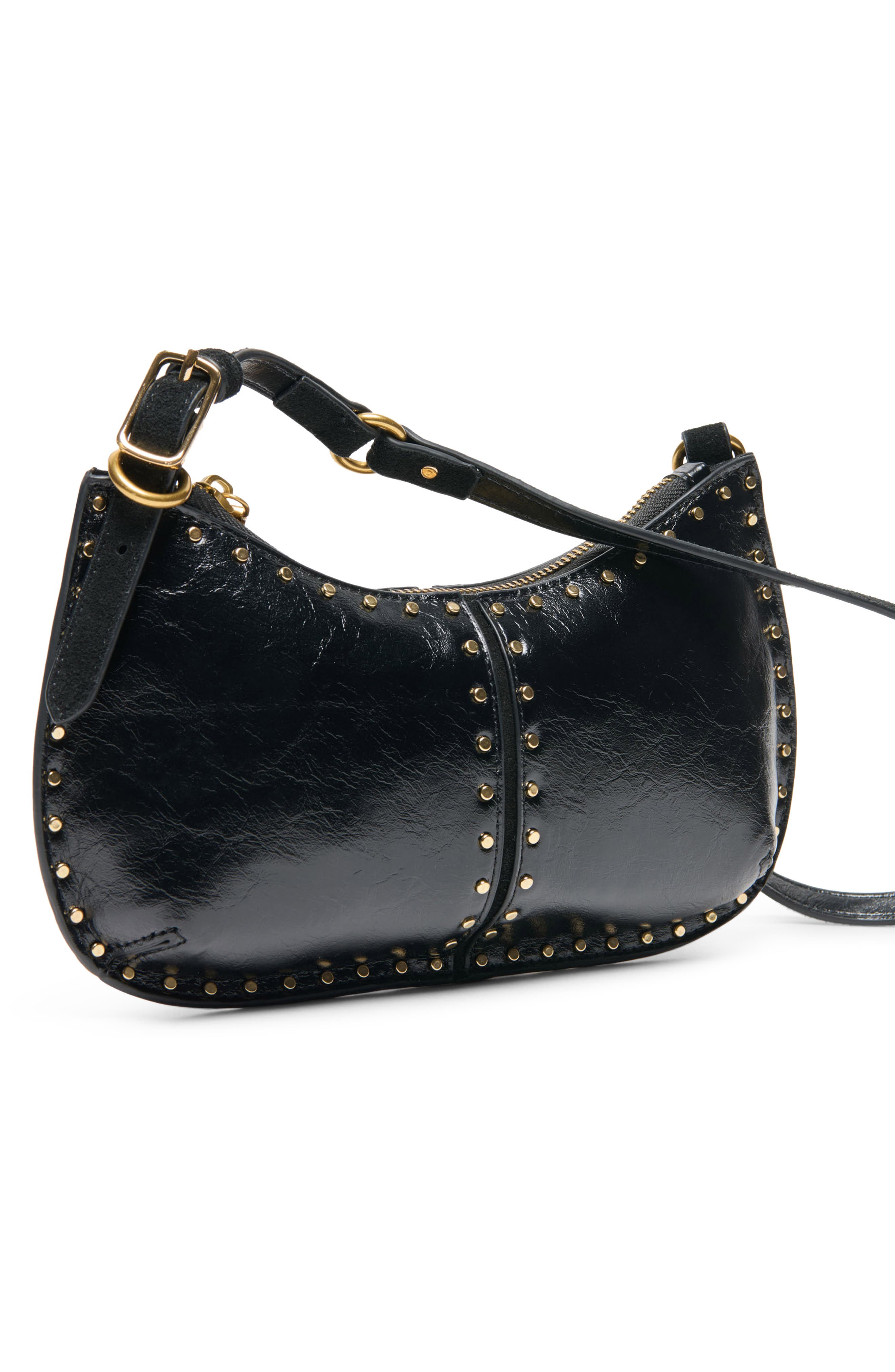 Axelle Faux Leather Baguette Bag, Alternate, color, BLACK
