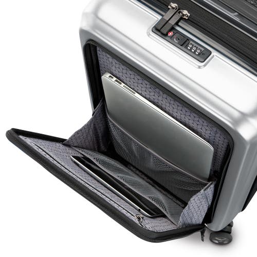 Samsonite Octiv Pro Front Pocket Carry-on 20-inch Hardside Spinner In Silver