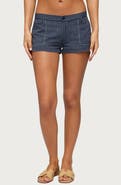 EDIKTED Lina Pinstripe Micro Shorts