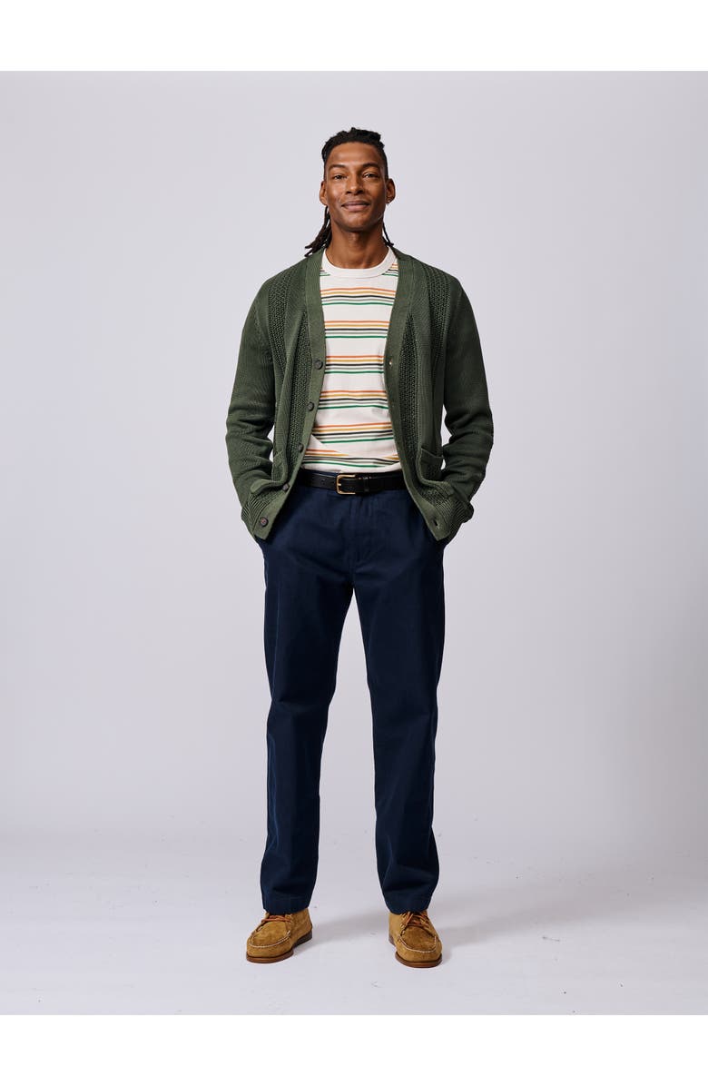 Aubin Lister Stitch Detail Cardigan, Alternate, color, Khaki