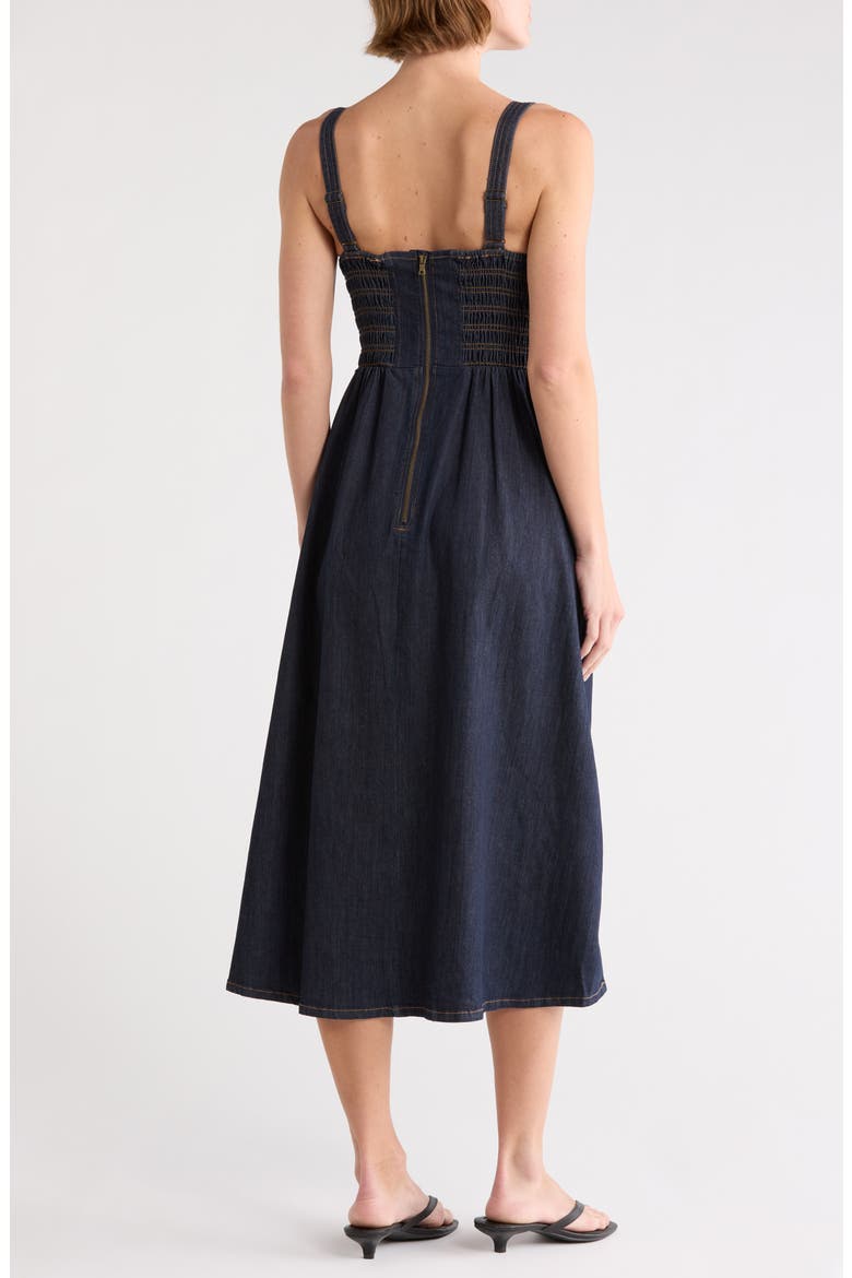 Devin Denim Midi Dress, Alternate, color, DARK INDIGO DENIM