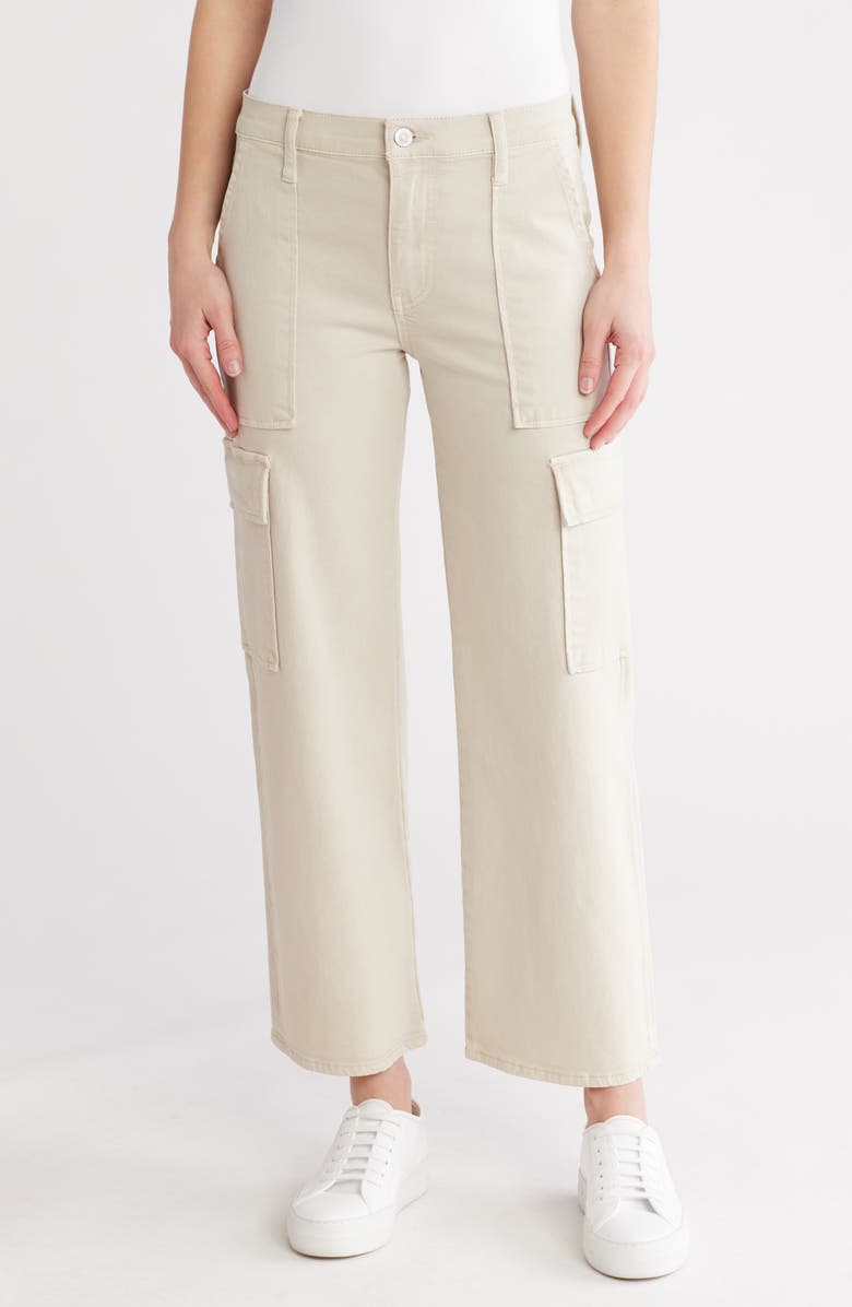 Hudson Jeans Rosalie High Waist Wide Leg Cargo Jeans, Main, color, Cement