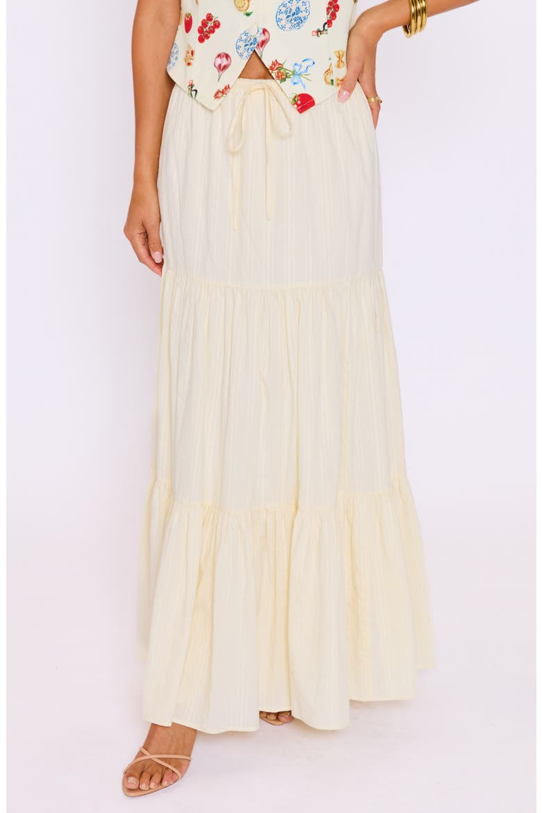 Lily Tiered Maxi Skirt, Main, color, BUTTER