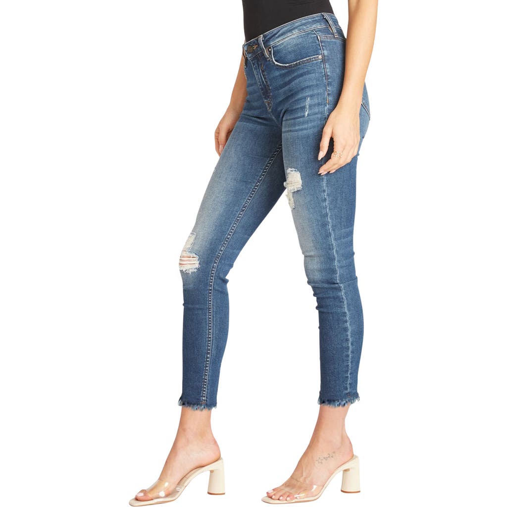 Vigoss Jagger Distressed Raw Hem Skinny Jeans in Med Wash  product