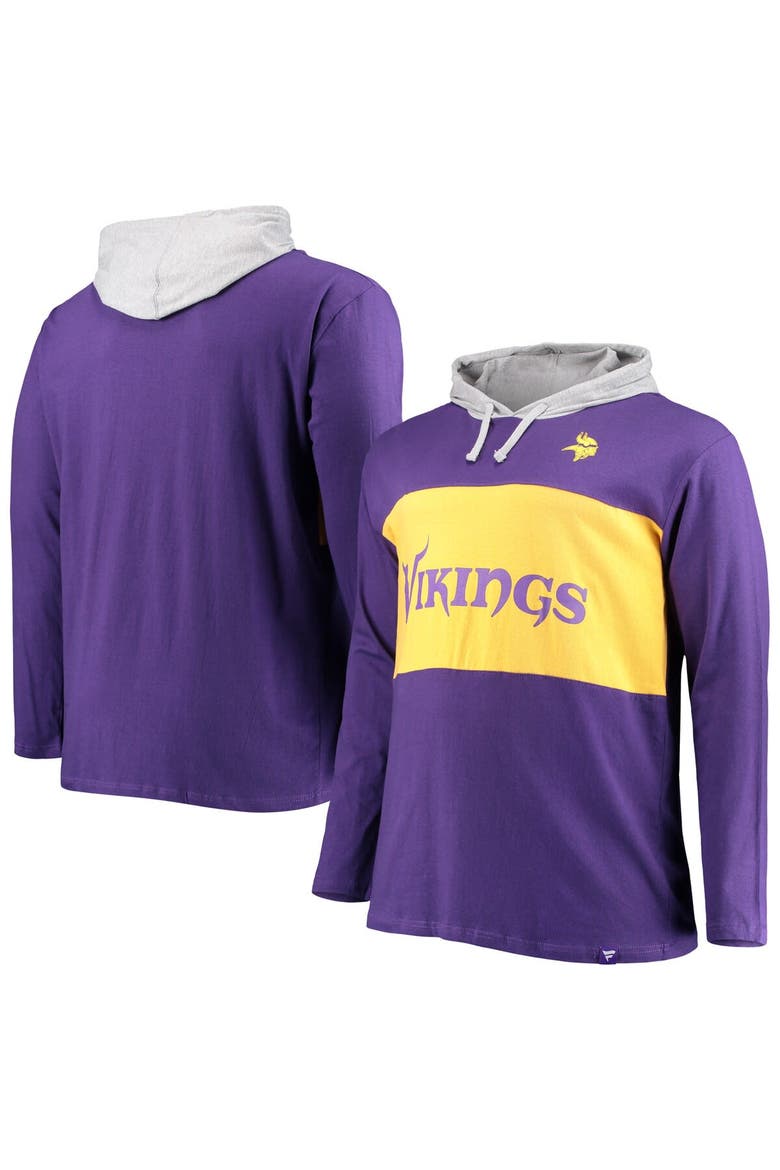 Men's Fanatics Branded Purple Minnesota Vikings Big & Tall Logo Hoodie Long Sleeve T-Shirt, Alternate, color, Purple