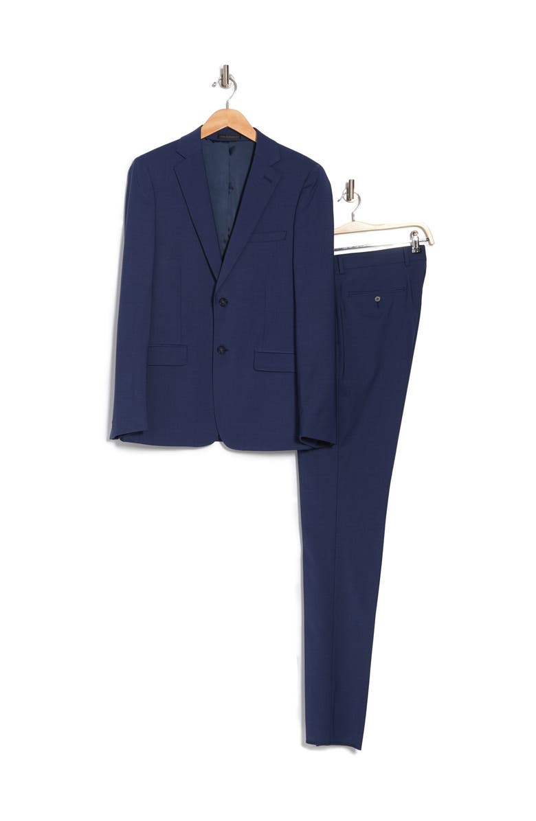 Calvin Klein Blue Solid Two Button Notch Lapel Suit, Alternate, color, 
