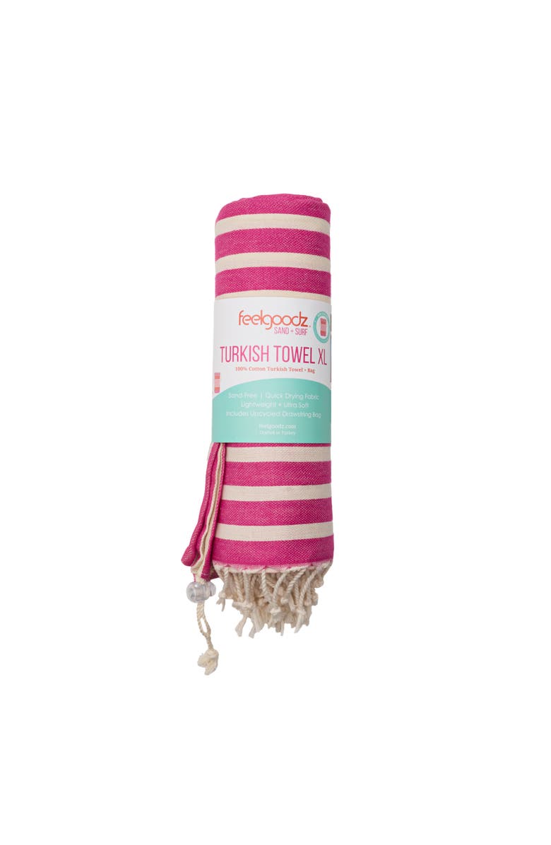 Feelgoodz Shoreline XL Turkish Cotton Towel with Matching Pouch, Alternate, color, Point Reyes