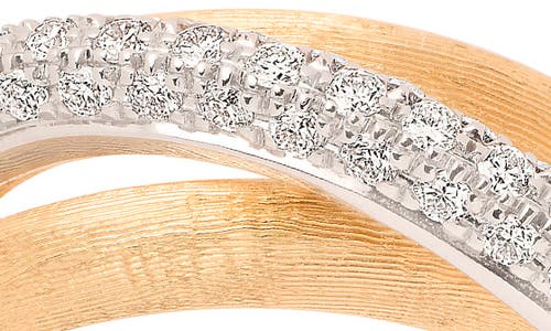 Marco Bicego 18k Yellow & White Gold Jaipur Link Alta Diamond Three Strand Ring In Yellow Gold/diamond