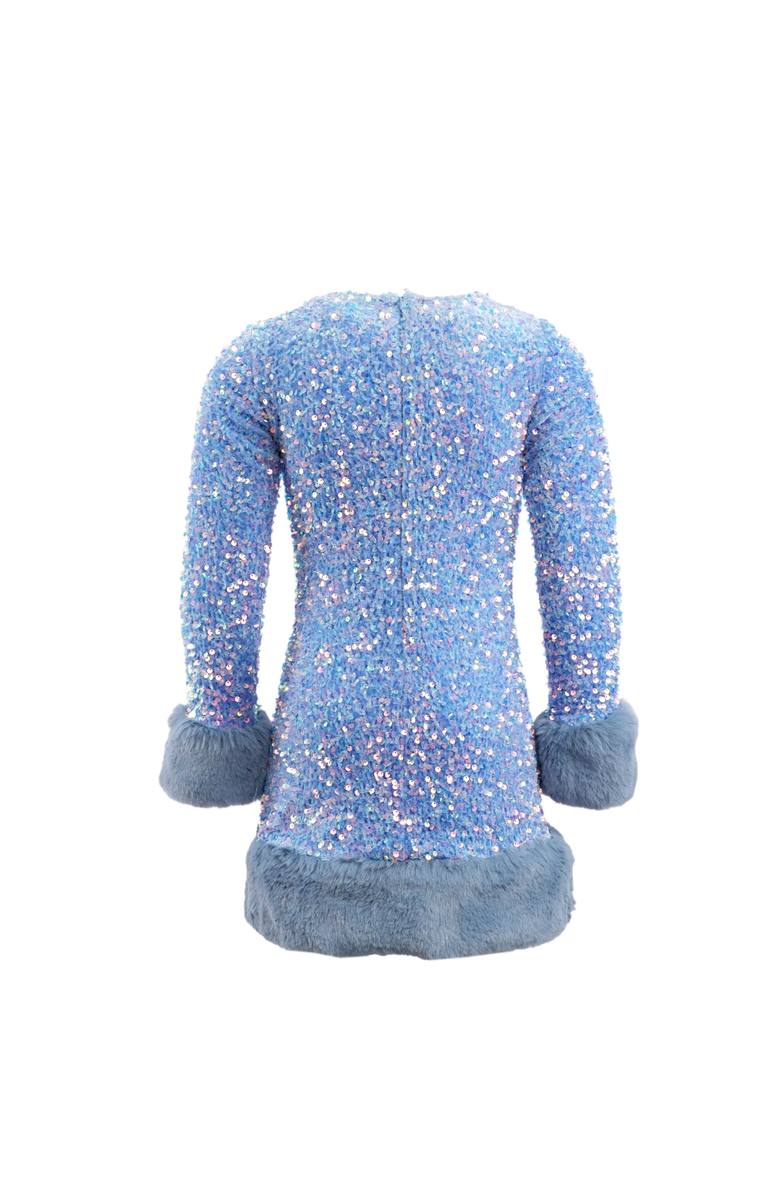 Lola + The Boys Celeste Shimmer Dress, Alternate, color, Blue