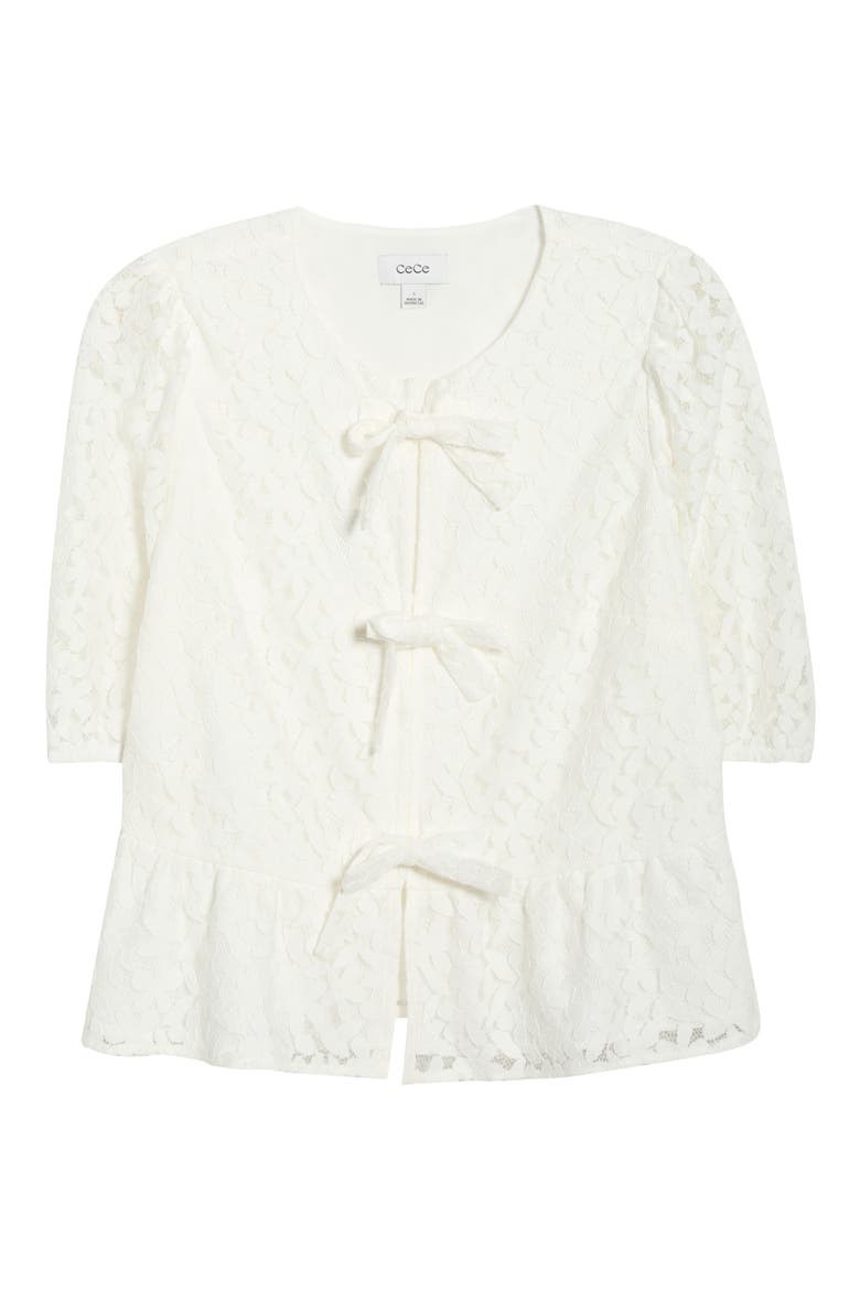 Lace Peplum Top, Alternate, color, NEW IVORY