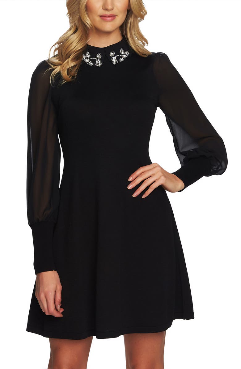 CeCe Embellished Collar Dress, Alternate, color, 